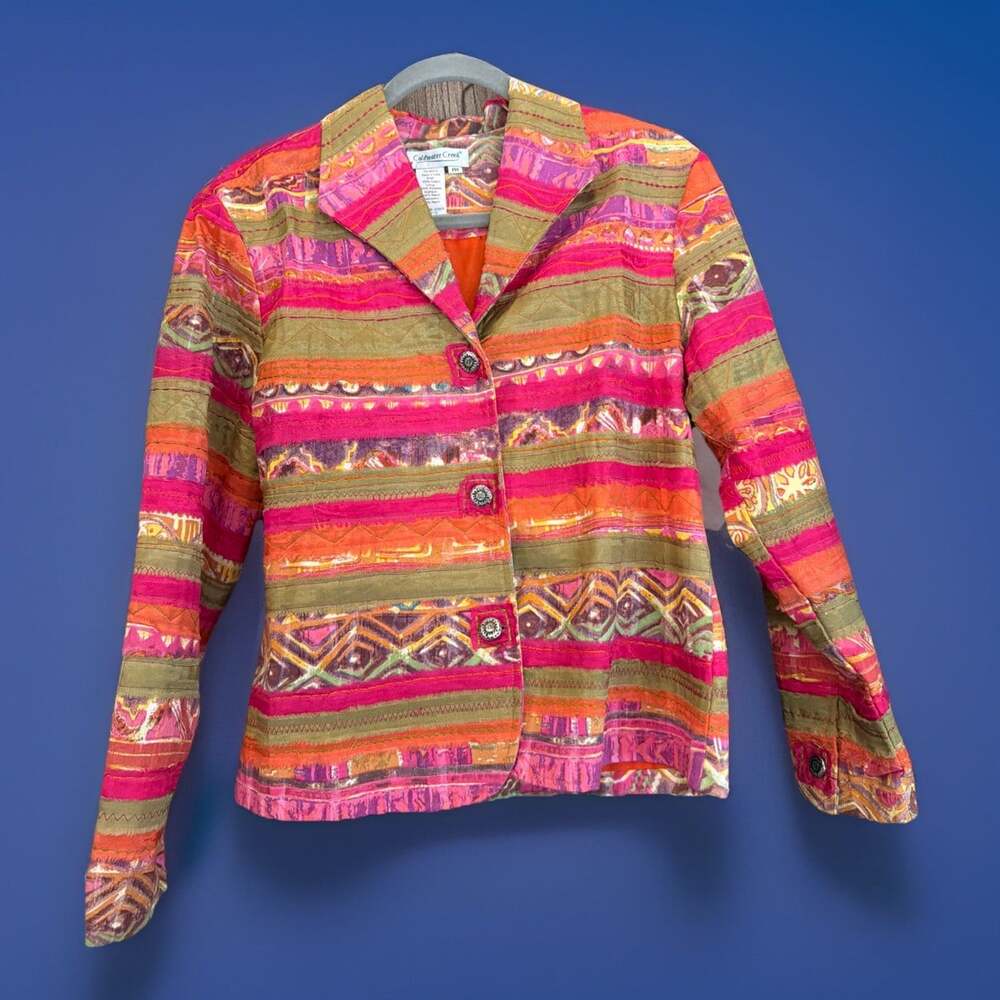 VNTG ART TO WEAR COLOR BLOCK Jacket Red Orange Pink Yellow Dopamine PM
